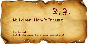 Wildner Honóriusz névjegykártya